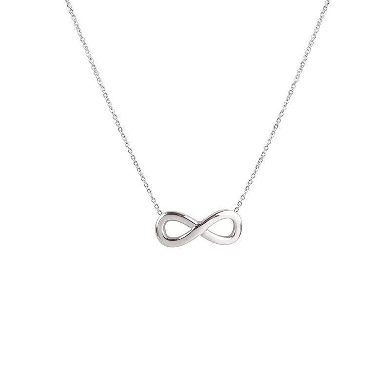 Basic Infinity Titanium Steel Plating Pendant Necklace