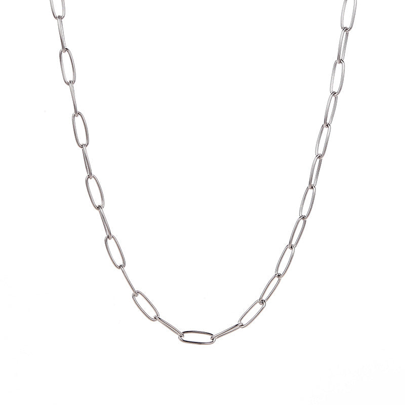 Simple Style Solid Color Stainless Steel Plating Chain Necklace