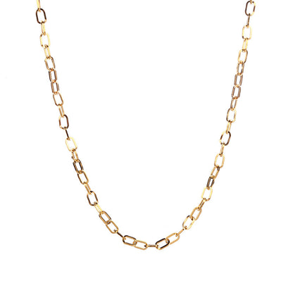 Simple Style Solid Color Stainless Steel Plating Chain Necklace