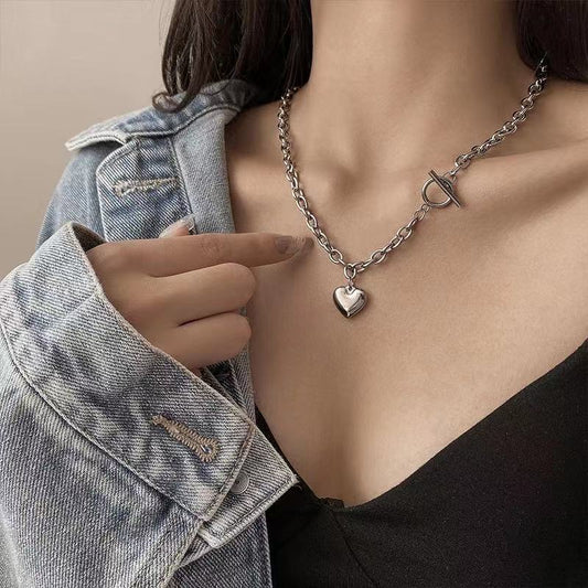 Modern Style Simple Style Heart Shape Alloy Women's Bracelets Necklace