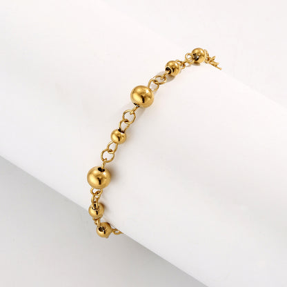 Simple Style Circle Stainless Steel Round 14k Gold Plated Bracelets