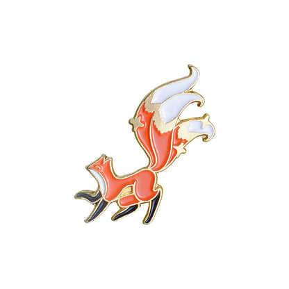 Cute Fox Alloy Enamel Stoving Varnish Unisex Brooches