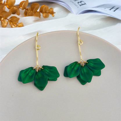 Sweet Petal Arylic Stoving Varnish Women's Drop Earrings