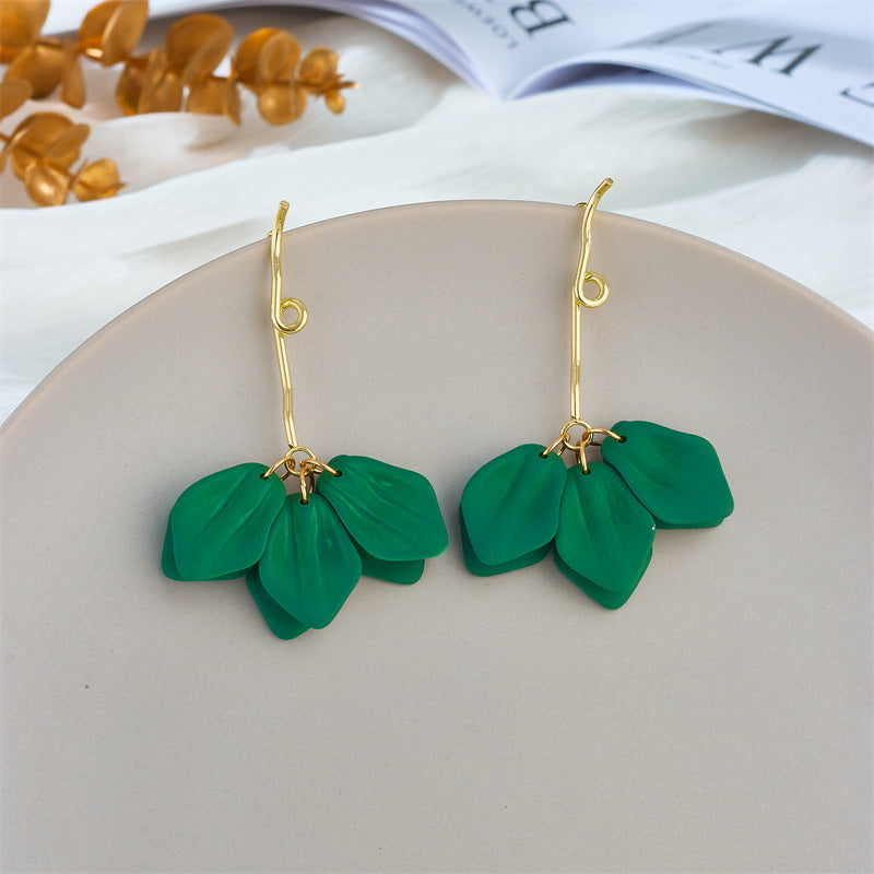 Sweet Petal Arylic Stoving Varnish Women's Drop Earrings