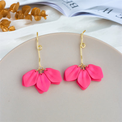 Sweet Petal Arylic Stoving Varnish Women's Drop Earrings