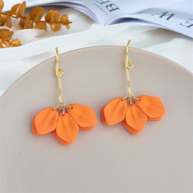 Sweet Petal Arylic Stoving Varnish Women's Drop Earrings