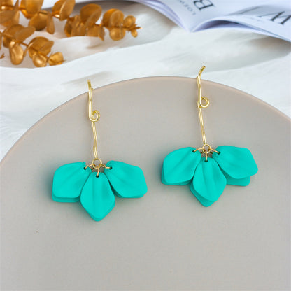 Sweet Petal Arylic Stoving Varnish Women's Drop Earrings