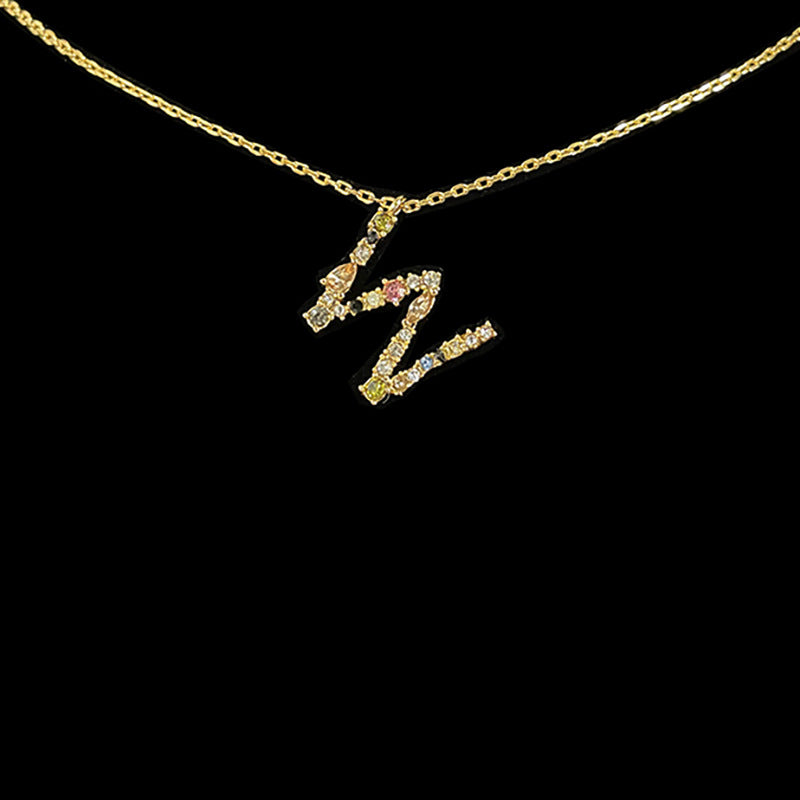 Simple Style Letter Copper Zircon Pendant Necklace In Bulk