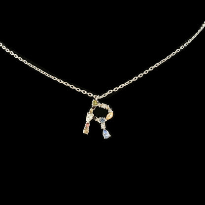 Simple Style Letter Copper Zircon Pendant Necklace In Bulk