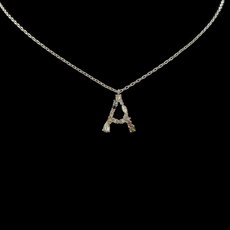 Simple Style Letter Copper Zircon Pendant Necklace In Bulk