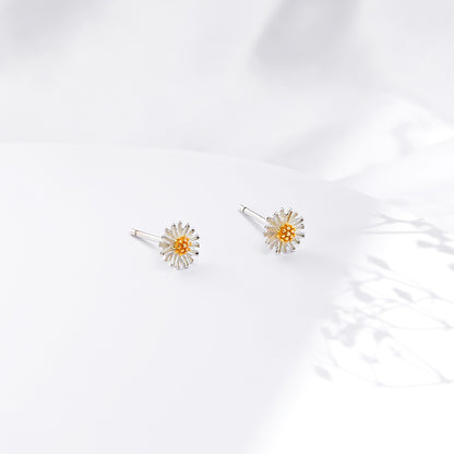 1 Pair Cute Flower Sterling Silver Plating Ear Studs