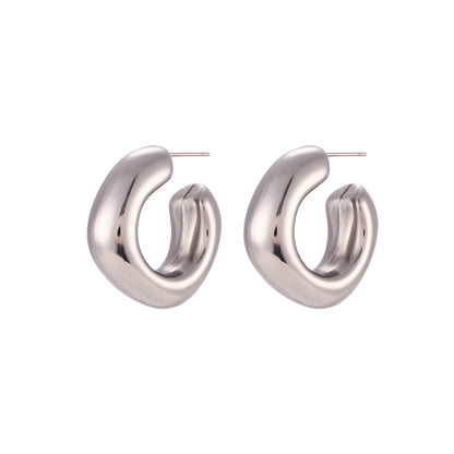 1 Pair Simple Style Solid Color Plating Stainless Steel 18k Gold Plated Ear Studs