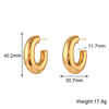 1 Pair Simple Style C Shape Plating Stainless Steel 18k Gold Plated Ear Studs