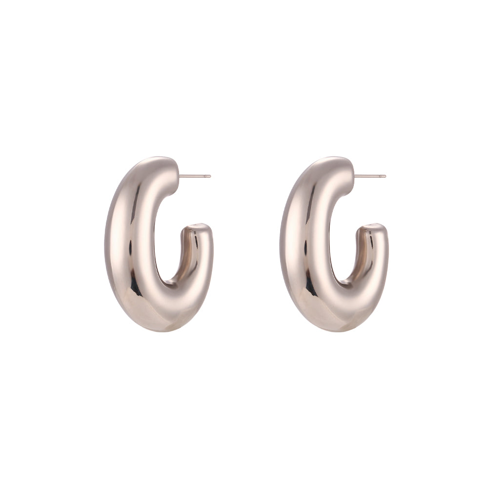 1 Pair Simple Style C Shape Plating Stainless Steel 18k Gold Plated Ear Studs