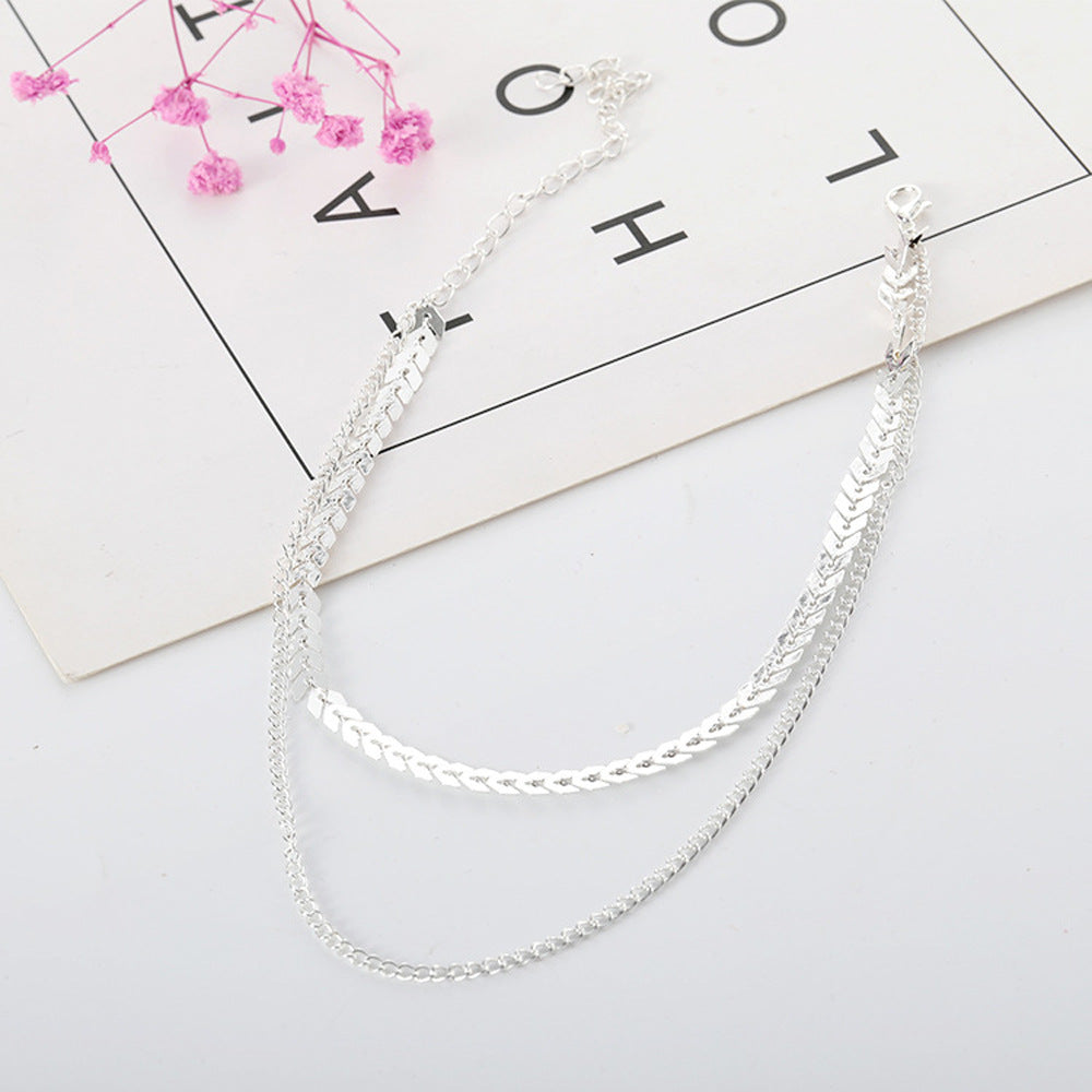 Wholesale Jewelry Ins Style Simple Style Solid Color Alloy Layered Necklaces