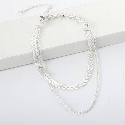 Wholesale Jewelry Ins Style Simple Style Solid Color Alloy Layered Necklaces