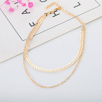 Wholesale Jewelry Ins Style Simple Style Solid Color Alloy Layered Necklaces