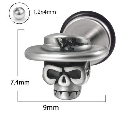 1 Piece Punk Skull Stainless Steel Ear Studs