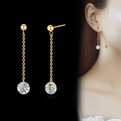 1 Pair Ins Style Modern Style Round Stainless Steel Copper Plating Inlay Artificial Pearls 18k Gold Plated Earrings