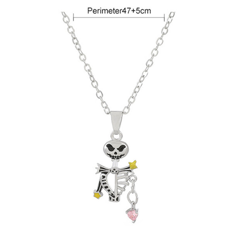 Wholesale Jewelry Hip-hop Rock Punk Geometric Cross Skull Alloy Metal Rhinestones Zircon Gold Plated Silver Plated Pendant Necklace