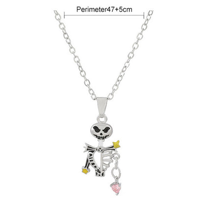 Wholesale Jewelry Hip-hop Rock Punk Geometric Cross Skull Alloy Metal Rhinestones Zircon Gold Plated Silver Plated Pendant Necklace