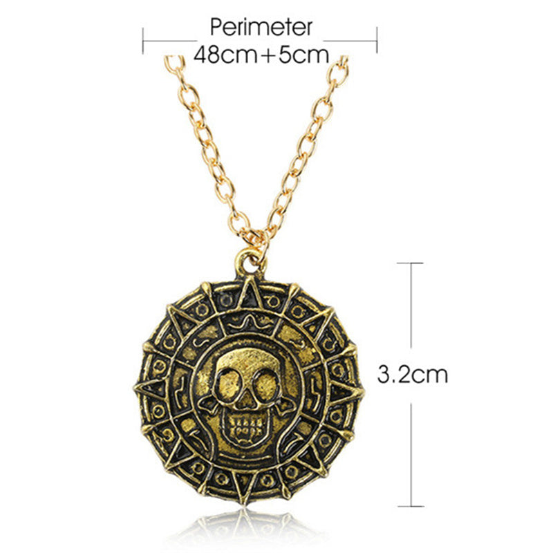 Wholesale Jewelry Hip-hop Rock Punk Geometric Cross Skull Alloy Metal Rhinestones Zircon Gold Plated Silver Plated Pendant Necklace