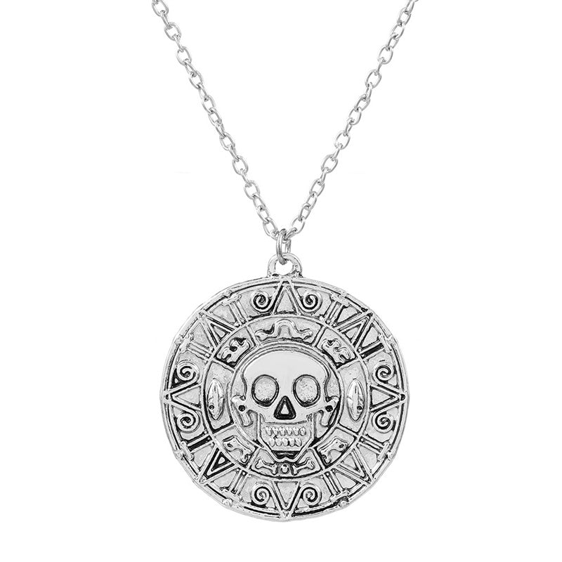 Wholesale Jewelry Hip-hop Rock Punk Geometric Cross Skull Alloy Metal Rhinestones Zircon Gold Plated Silver Plated Pendant Necklace