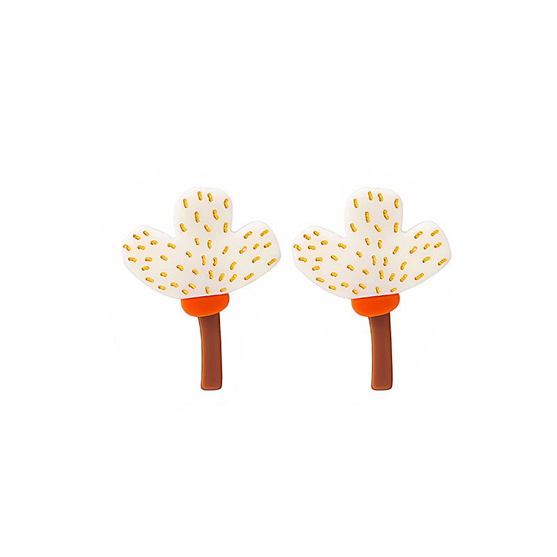 Simple Style Flower Snowflake Arylic Printing Women's Drop Earrings 1 Pair