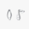 1 Pair Elegant Geometric Sterling Silver Plating Inlay Zircon Rhodium Plated Ear Studs