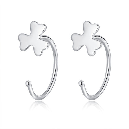 1 Pair Simple Style Flower Sterling Silver Ear Studs