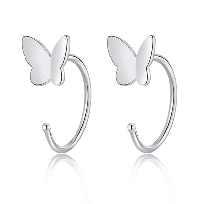 1 Pair Simple Style Flower Sterling Silver Ear Studs