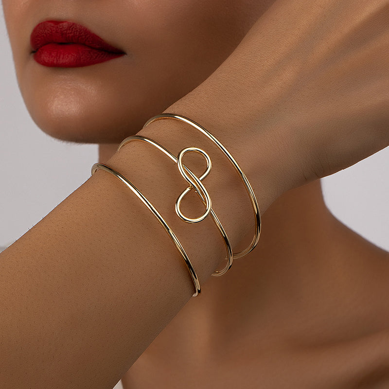 Ins Style Artistic Infinity Lines Alloy Wholesale Bangle