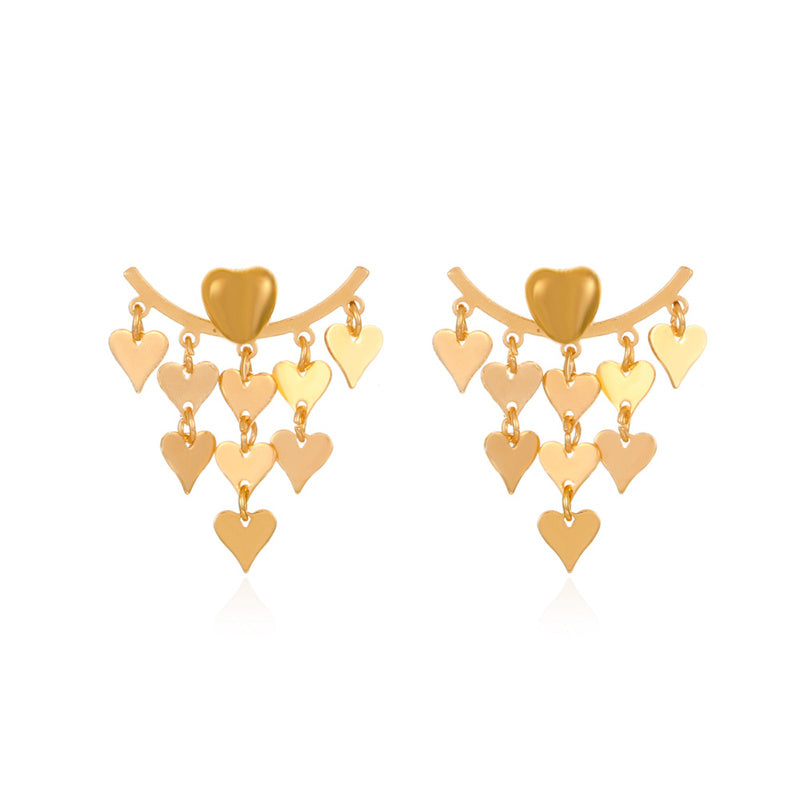 1 Pair Glam Lady Shiny Water Droplets Heart Shape Flower Copper Plating Inlay Crystal Rhinestones Zircon 18k Gold Plated Gold Plated Silver Plated Ear Studs