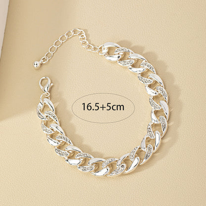 Punk Cool Style Solid Color Artificial Diamond Alloy Wholesale Bracelets