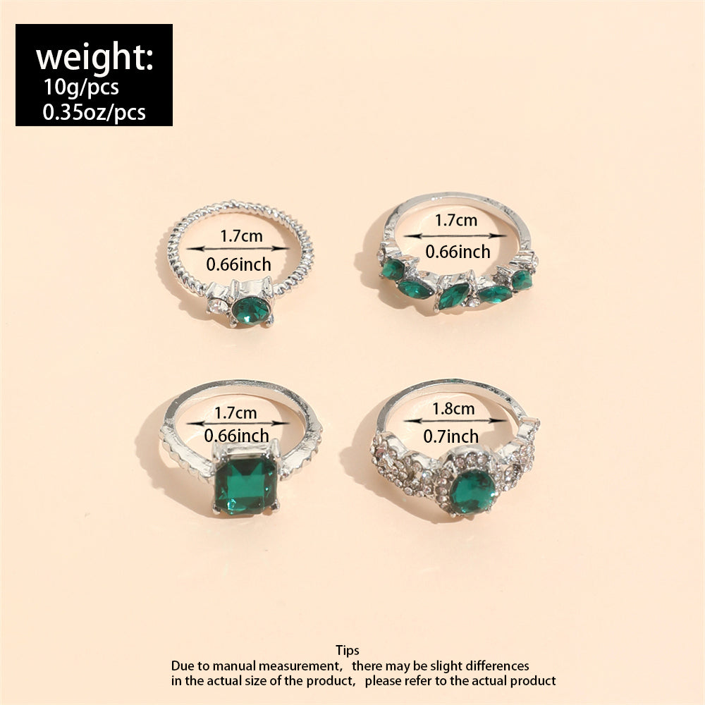 Casual Square Alloy Inlay Artificial Gemstones Women's Rings