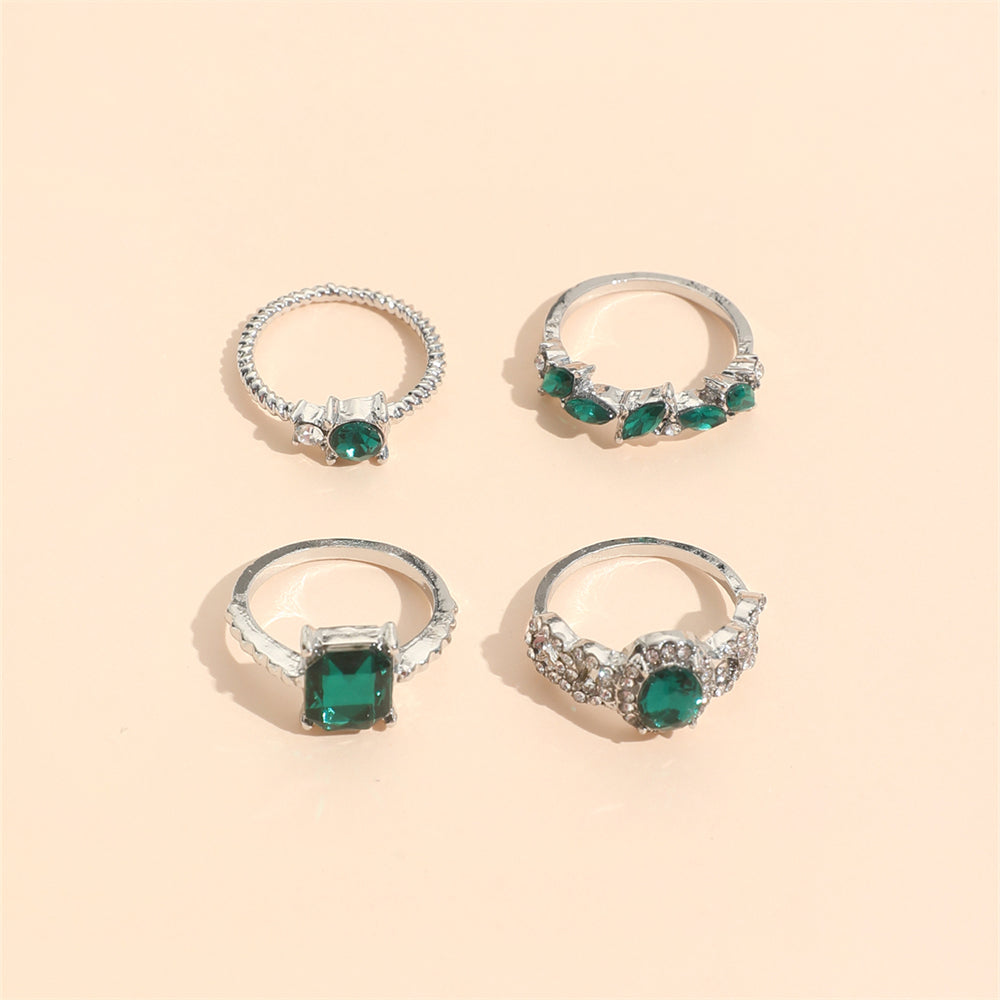 Casual Square Alloy Inlay Artificial Gemstones Women's Rings