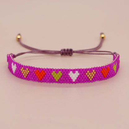 Retro Heart Shape Seed Bead Wholesale Wristband