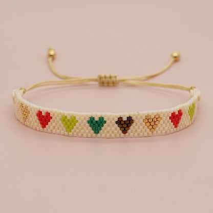 Retro Heart Shape Seed Bead Wholesale Wristband