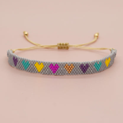 Retro Heart Shape Seed Bead Wholesale Wristband