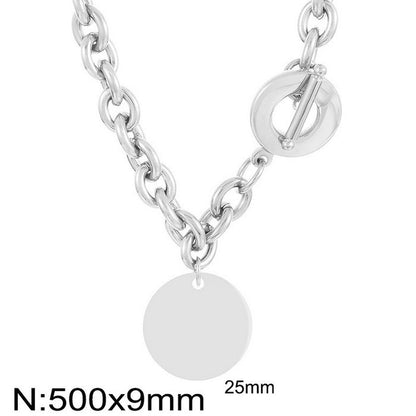 Fashion Round Titanium Steel Plating Bracelets Necklace