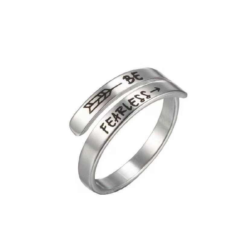 Simple Style Commute Letter Stainless Steel Polishing Plating Gold Plated Open Ring