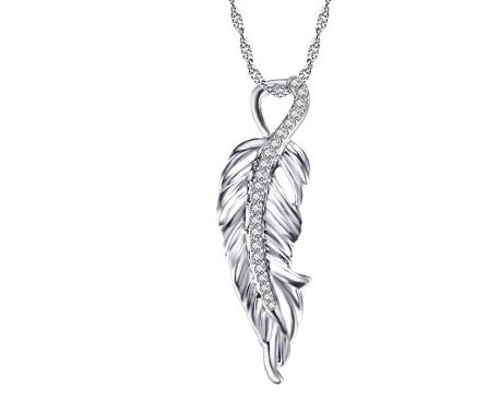 Novelty Artistic Angel Feather Boots Alloy Copper Rhinestones Pendant Necklace In Bulk