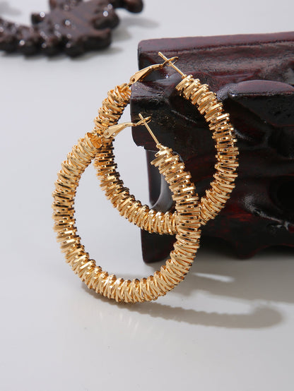 Retro Classic Style Circle Alloy Women's Hoop Earrings