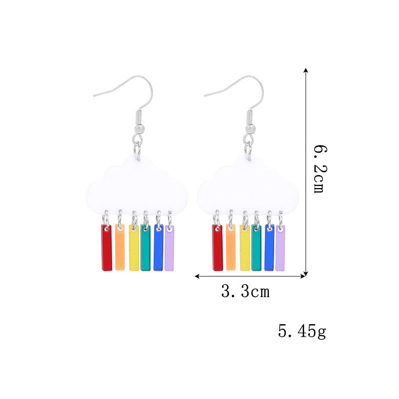 Novelty Geometric Color Block Heart Shape Alloy Enamel Women's Drop Earrings