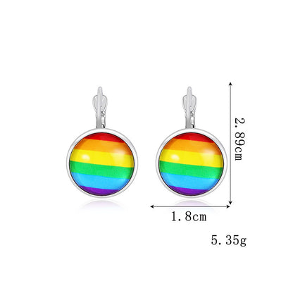 Novelty Geometric Color Block Heart Shape Alloy Enamel Women's Drop Earrings