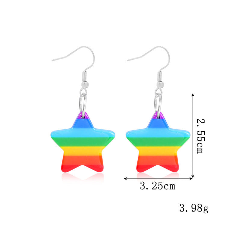 Novelty Geometric Color Block Heart Shape Alloy Enamel Women's Drop Earrings