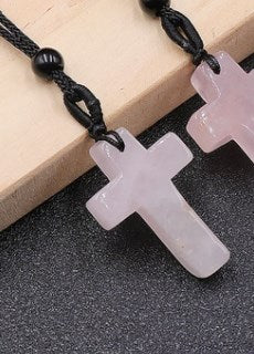 Casual Cross Crystal Polishing Pendant Necklace