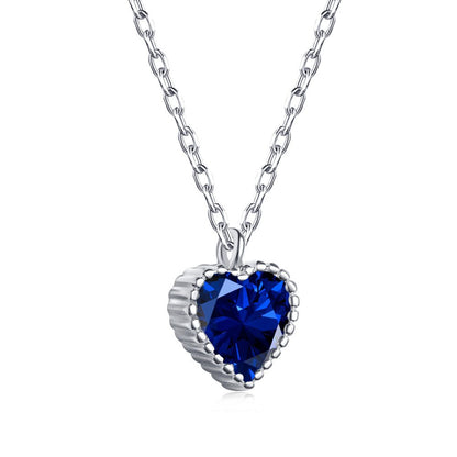 Simple Style Heart Shape Sterling Silver Plating Inlay Zircon Pendant Necklace