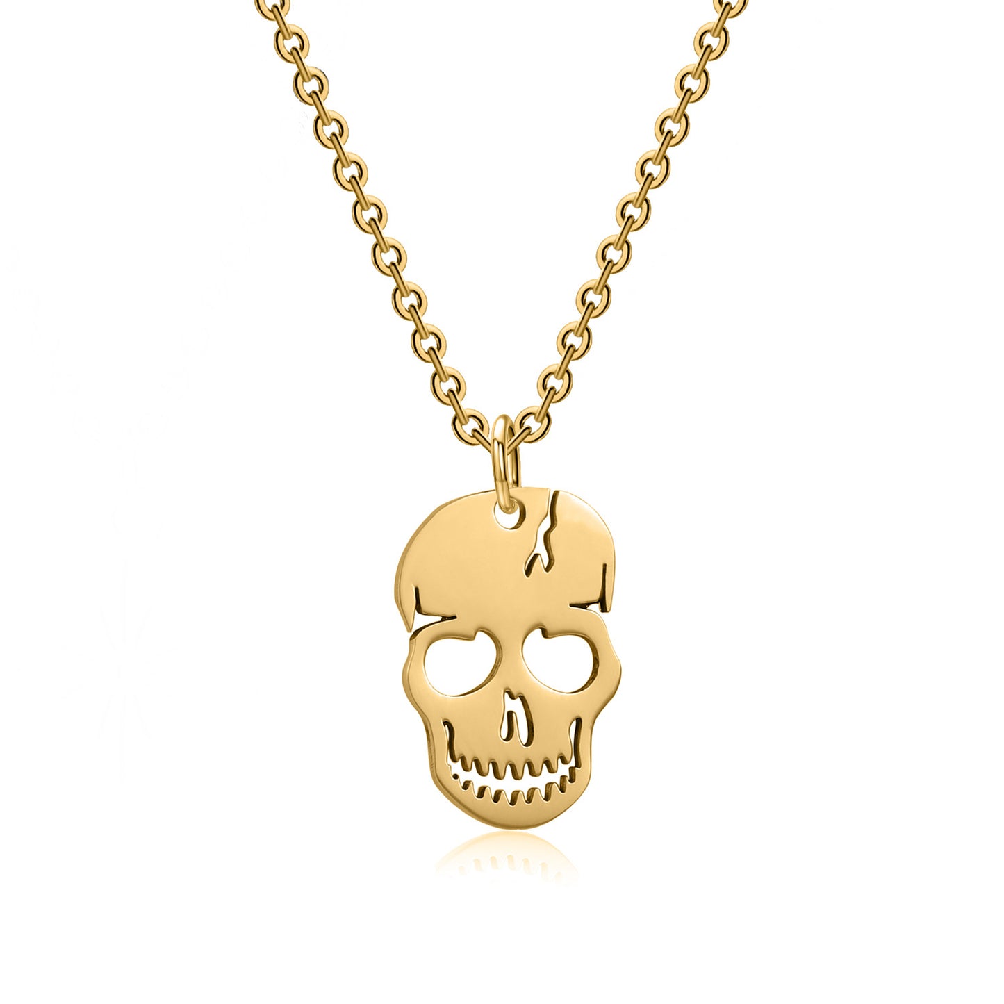 Hip-hop Skull Stainless Steel Titanium Steel Patchwork Pendant Necklace