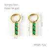 1 Pair Elegant Luxurious Rectangle Stainless Steel Plating Inlay Zircon 18k Gold Plated Drop Earrings